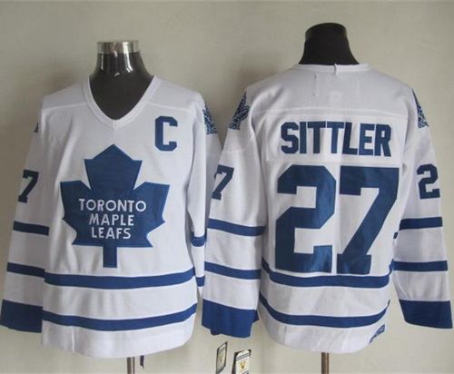 Maple Leafs #27 Darryl Sittler White CCM Throwback Stitched NHL Jersey